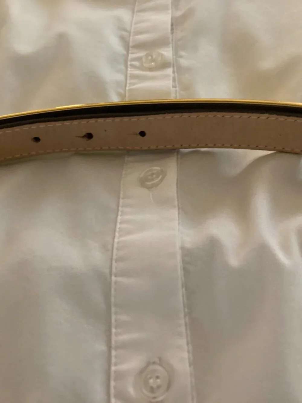 BRAVE 1992 WOMENS BELT 30 --BRASS TONE   AND LEATHER
